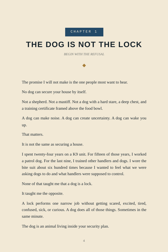 Interior page preview showing home security recommendations from the handbook